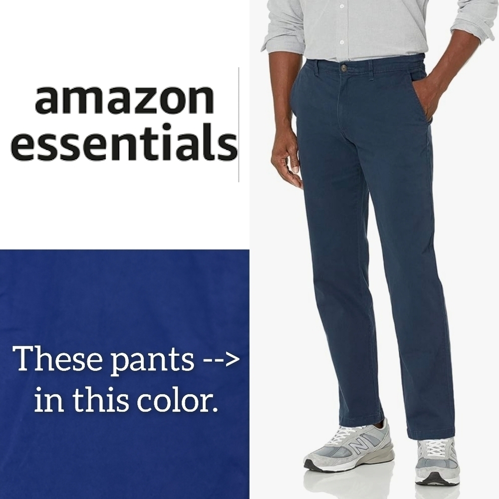 Mens Straight-Fit Casual Stretch Chino Pants ▪︎35W x 34L▪︎Amazon Essentials▪NWT